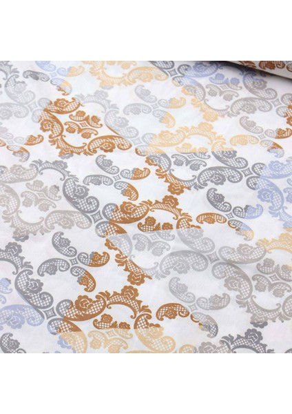 Kahve Damask Desenli Nevresimlik Poplin Kumaş