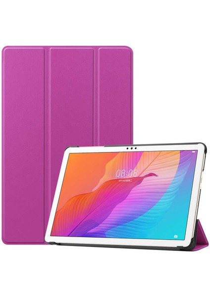 Huawei Matepad T10S Uyumlu Arka ve Ön Kılıf Katlanır Stand Özelliği Smart Case