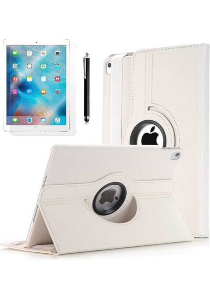Apple iPad Pro 10.5 (7.nesil) Uyumlu 360 Derece Dönen Standlı Pu-Deri New Case+Kalem+Ekran