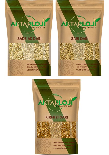 100 gr Ak Darı 100 gr Sarı Darı 100 gr Kırmızı Kırmızı Darı Sade Muhabbet Kuşu Yemi Seti