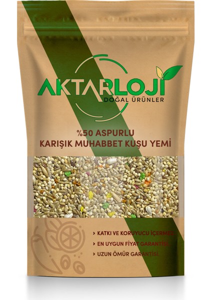 %50 Aspurlu Karışık Muhabbet Kuşu / Papağan Yemi 250 gr