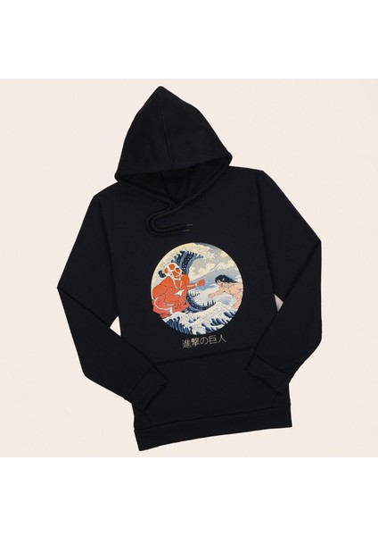 Kapşonlu Siyah Titan Sweat