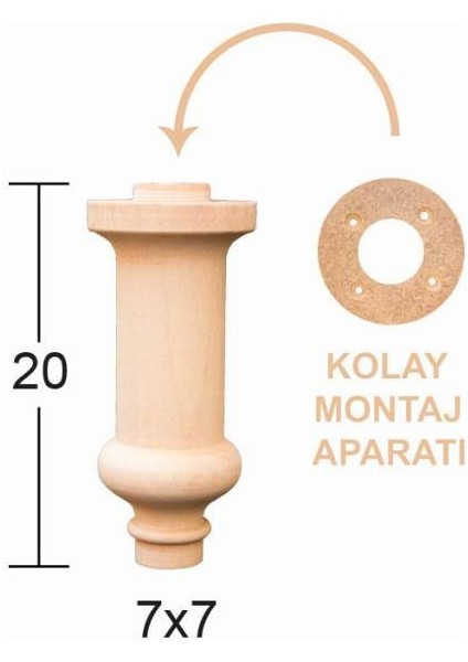 Torna Ayak 20CM Doğal Ağaç FT23