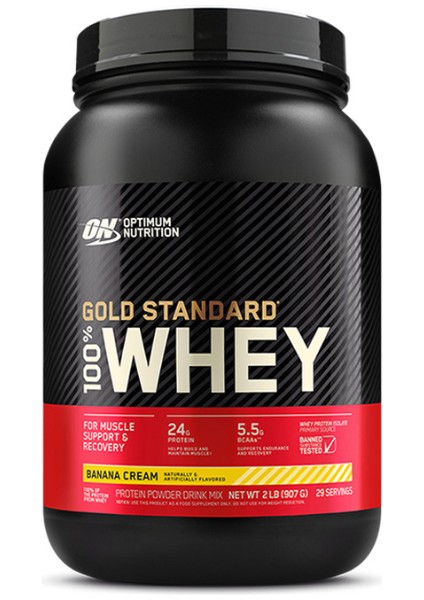 Optimum Nutrition Gold Standard Whey Protein Tozu Muz Aromalı  908 gr