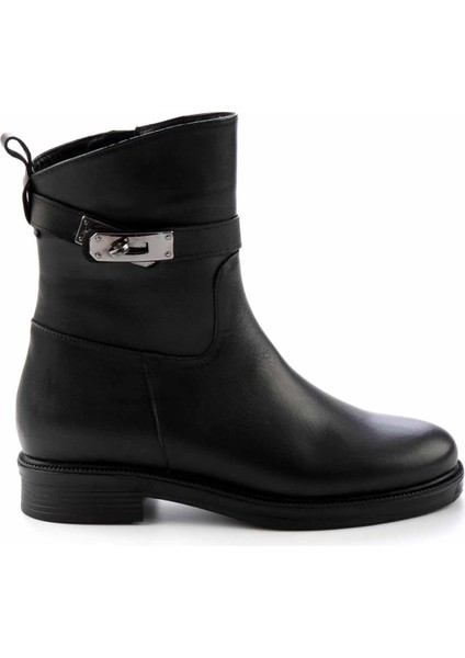 Siyah Leather Kadın Bot & Bootie K025312056