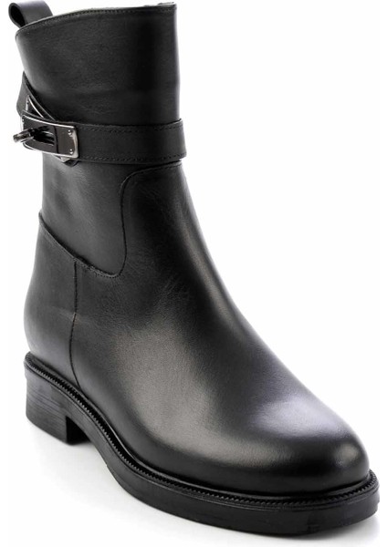 Siyah Leather Kadın Bot & Bootie K025312056