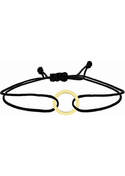 14 Ayar Altın Halka Ipli Bileklik