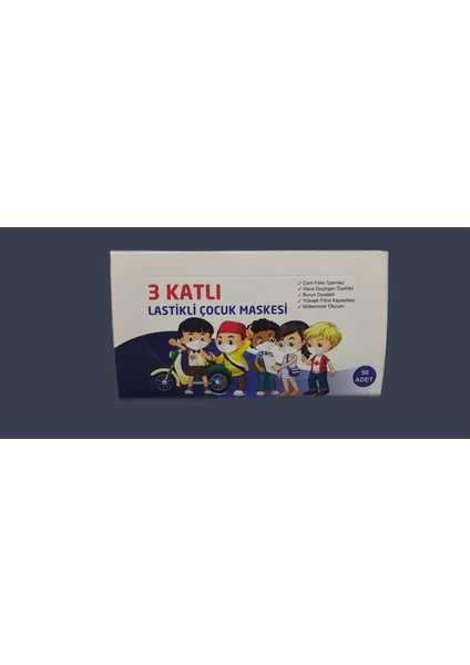 Cerrahi Çocuk Maskesi-Desenli 3 Katlı Emojili indirimleri