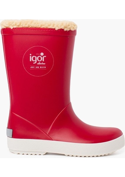 W10207 Splash Nautico Borreguito Igor Marka Unisex Içi Kıvırcık Kürklü Yağmur Çizmesi Kırmızı