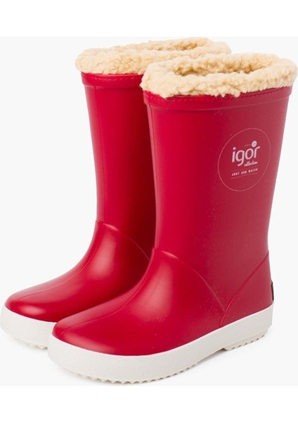 W10207 Splash Nautico Borreguito Igor Marka Unisex Içi Kıvırcık Kürklü Yağmur Çizmesi Kırmızı fırsatları