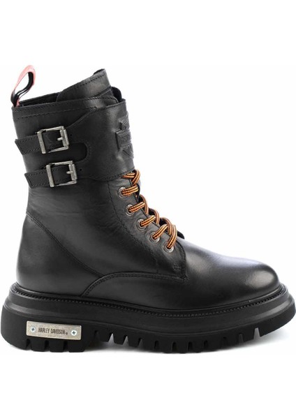Black Leather Kadın Bot & Bootie HD07770025