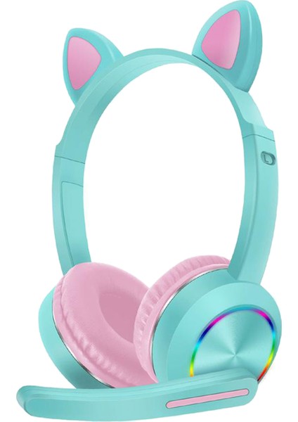 Bluetooth Kulaklık Kedi Kulak Kulaklık LED Işık Kulaklık W / Mic Mavi Pembe (Yurt Dışından) fiyatları