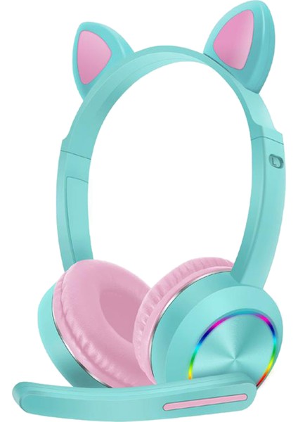 Bluetooth Kulaklık Kedi Kulak Kulaklık LED Işık Kulaklık W / Mic Mavi Pembe (Yurt Dışından) fırsatları