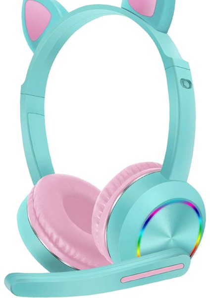 Bluetooth Kulaklık Kedi Kulak Kulaklık LED Işık Kulaklık W / Mic Mavi Pembe (Yurt Dışından) indirimleri