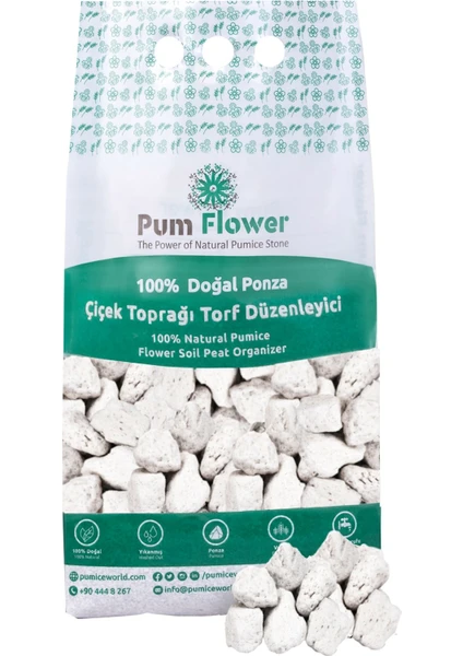 Pumice World Pum Flower Peyzaj Toprağı Torfu, 5 Litre, Ponza, Torf Düzenleyici