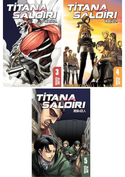 Titana Saldırı 3-4-5. Ciltler Manga Seti - Hajime Isayama