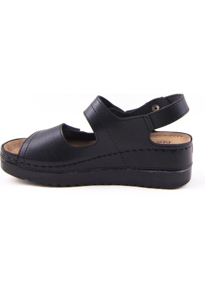 DZA37-3014 Siyah Günlük Ortopedik Kadın Sandalet modelleri