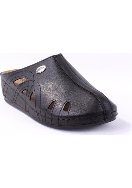 DZA37-1801 Siyah Günlük Ortopedik Burun Kapalı Kadın Terlik