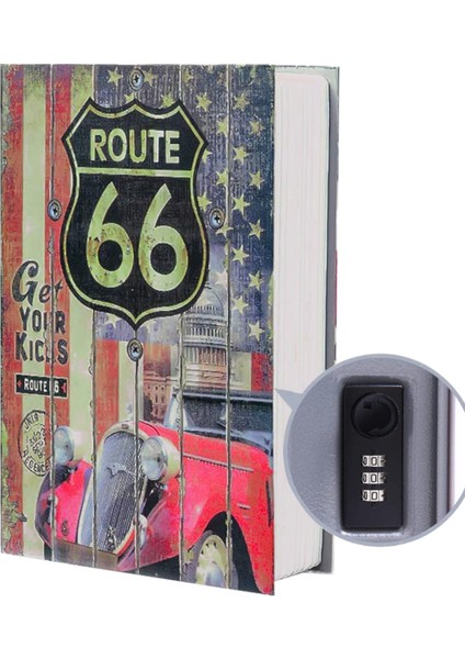 Secret Safe Route 265-R En Büyük Boy Kitap Şekli Gizli & Şifreli Para ve Değerli Eşya Kasası