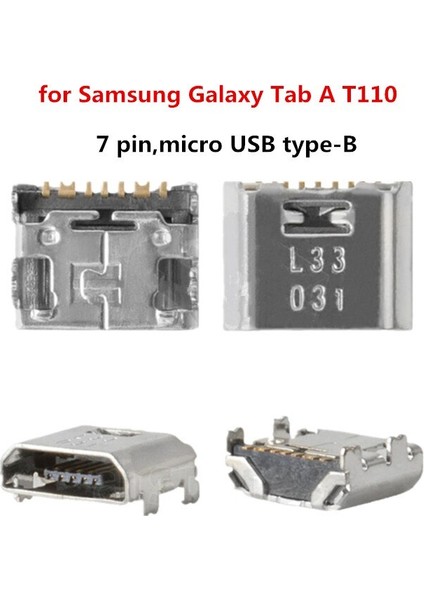 USB Galaxy Tab A T110 T111 T113 T115 T116 T560 T561 T580 T585 Şarj Soketi Için Konnektör 2 Adet