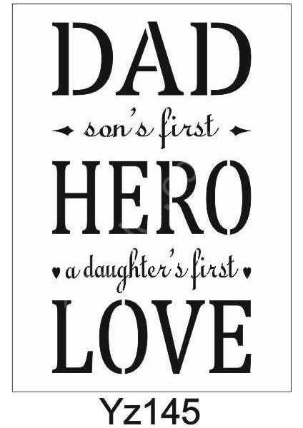 YZ-145 Yazı Desenler Stencil Şablon 21 x 30 cm