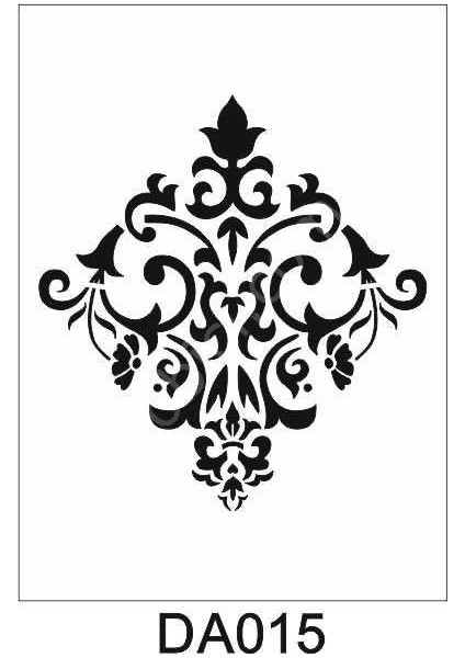DA-015 Damask Desen Stencil Şablon 25 x 25 cm