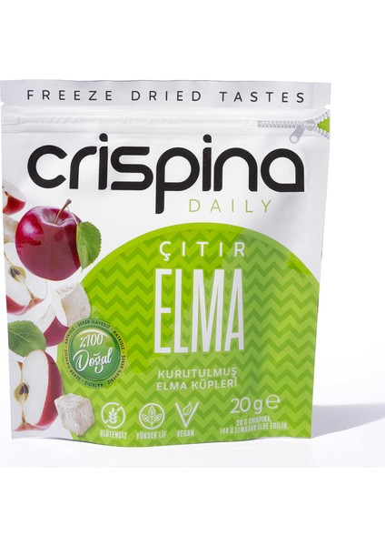 Çıtır Elma (Freeze Dried) Sağlıklı Atıştırmalıklar , Glutensiz , Vegan , %100 Doğal , Katkısız