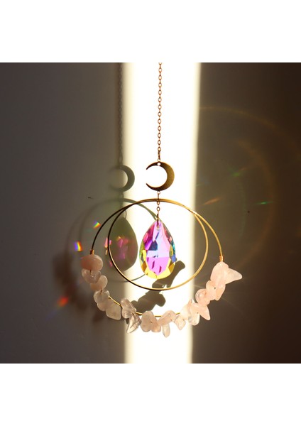 Kristal Pencere Asılı Dekor Kristal Rüzgar Chime Dekor Pembe (Yurt Dışından)