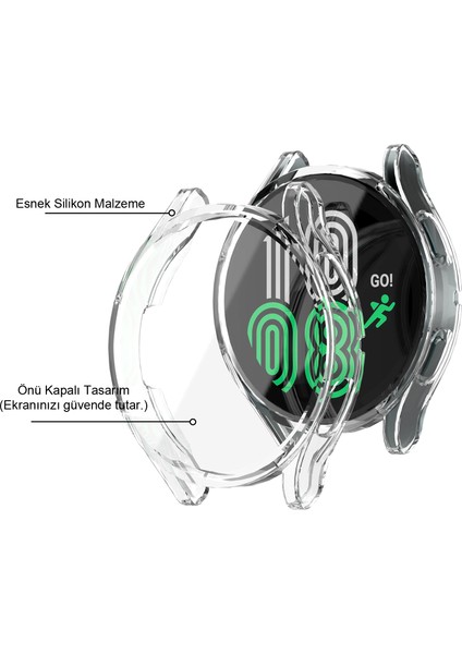 Samsung Galaxy Watch 4 44MM Önü Kapalı Tasarım Silikon Kılıf