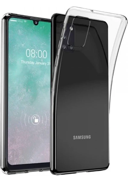 Happycase Samsung Galaxy A31 Kılıf Lüx Şeffaf Silikon