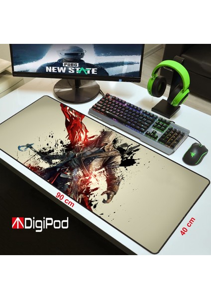 Gaming Oyuncu Mousepad 90X40 XXL Kaymaz Taban ASSASİN 4mm Kalınlık fırsatları