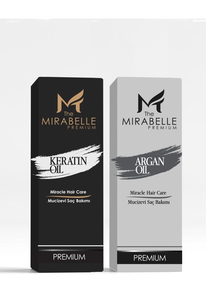 Yoğun Keratin Bakım Yağı 100 ml ve Mirabelle Yoğun Argan Bakım Yağı 100 ml