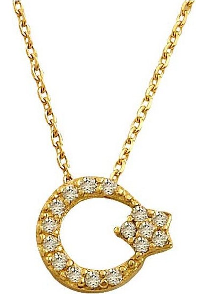 Altın Ay Yıldız Kolye 14 Ayar 2.32 Gram
