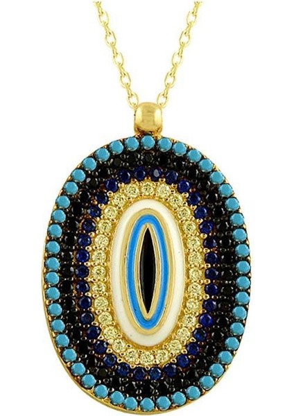 Sosyete Gözü Kolye Oval 14 Ayar Altın 3.64 Gram