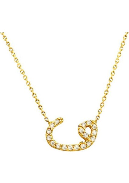 Vav Harfli Kolye 14 Ayar Altın 1.95 Gram