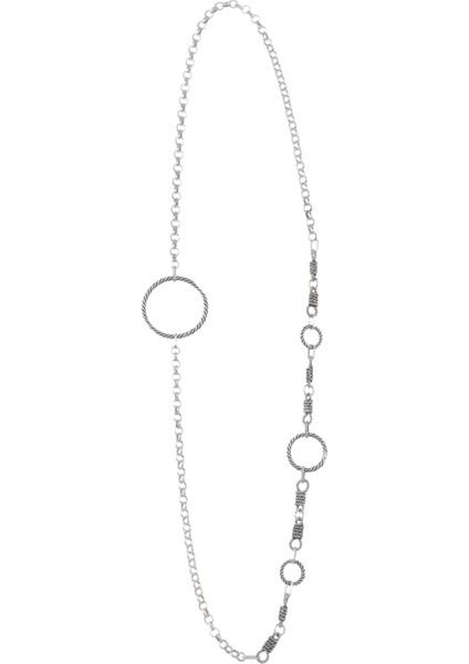 Kadın Antik Gümüş Kaplama Tasarım Zincir Kolye indirimleri