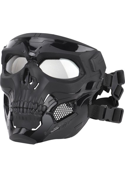 Kafatası Taktik Maske Paintball Cs Tam Yüz Kask Cosplay Siyah (Yurt Dışından)