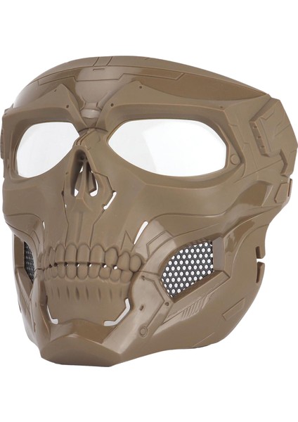 Kafatası Taktik Maske Paintball Cs Tam Yüz Kask Cosplay Haki (Yurt Dışından)