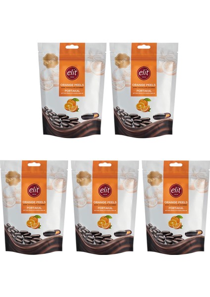 Bitter Çikolata Kaplı Portakal Draje 125g 5li Set