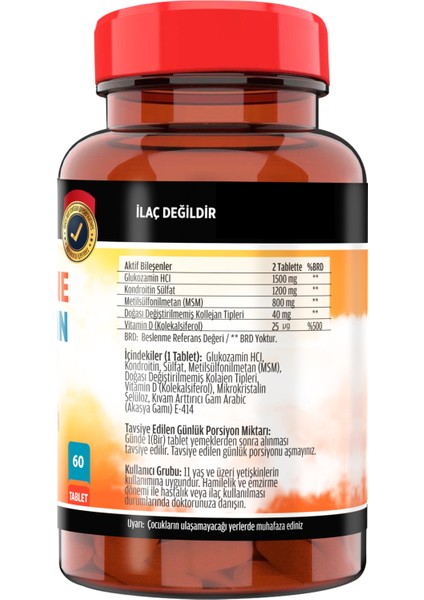 Kollajen Glukozamine Kondroitin Msm Vitamin D 60 Tablet fiyatları