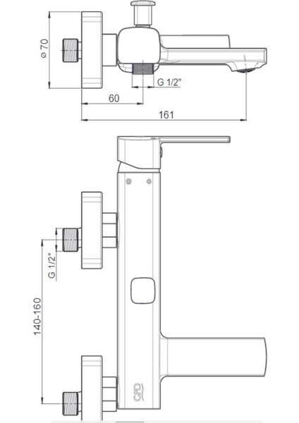 Siyah Banyo Bataryası Pedra MBB160-S