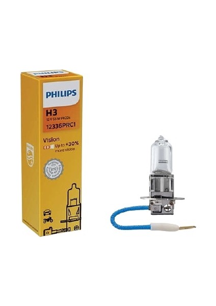 H3 12V 55W Standart Ampul +30 Fazla Işık 12336 Prc1 Ean- 8711500695345