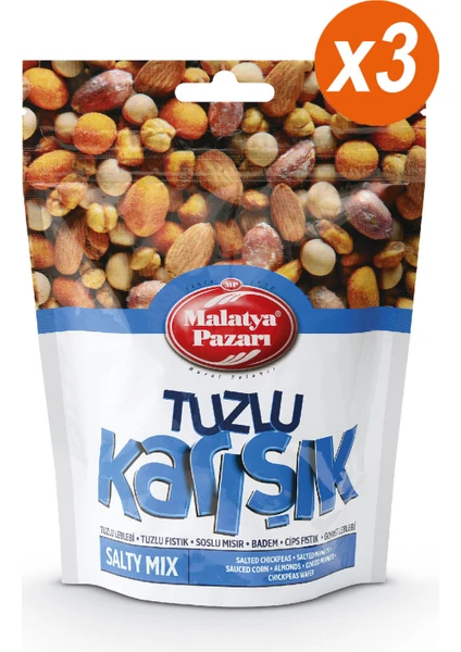 Malatya Pazarı Murat Palancı Tuzlu Karışık Bademli 3 x 125 gr