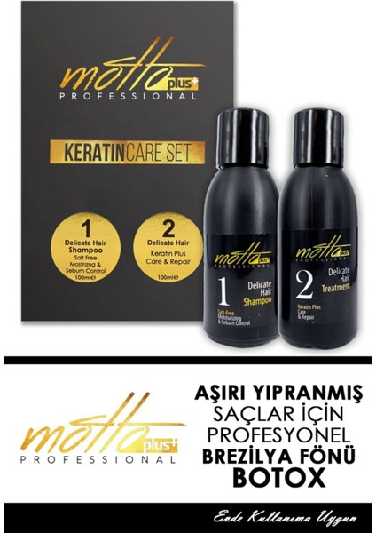 Motto Plus Professional Brezilya Fönü Keratini 2'li Bakım Seti -Keratin - Şampuan