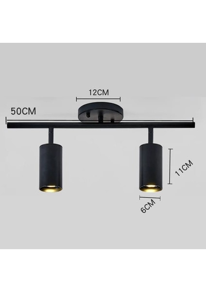 Dekoratif Modern Tasarım Siyah Renk Ikili Sıva Üstü Aydınlatma