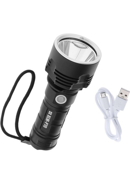 LED El Feneri Torch Güçlü Şarj Edilebilir USB Arama El -, 15X3.1 cm P70 Hiçbir Pil (Yurt Dışından)