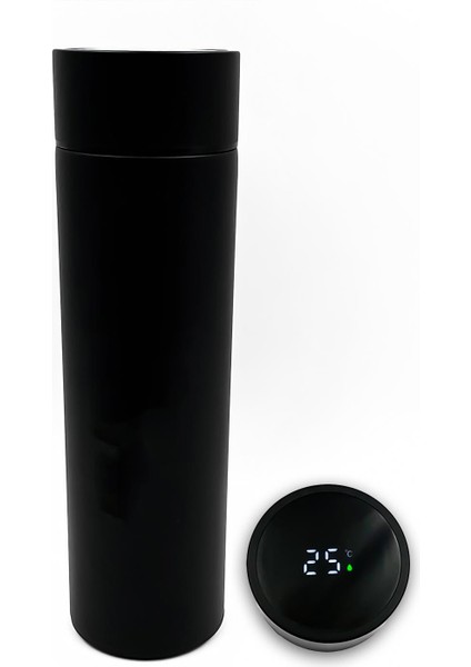 Siyah Dereceli Termos & Siyah Mat Kupa & Dokunmatik Füme Roller Kalem Seti fiyatları
