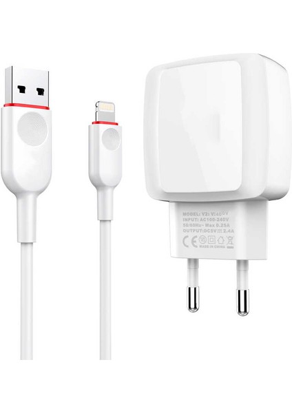 Apple iPhone Se Uyumlu Hızlı Şarj Kablo Adaptör 2 Adet USB Girişi 6 Farklı Koruma Teknolojisi