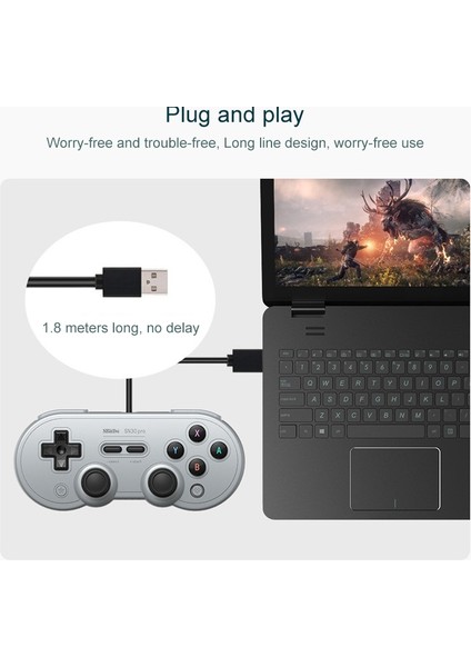 SN30 Pro USB Kablolu Gamepad Gri (Yurt Dışından)