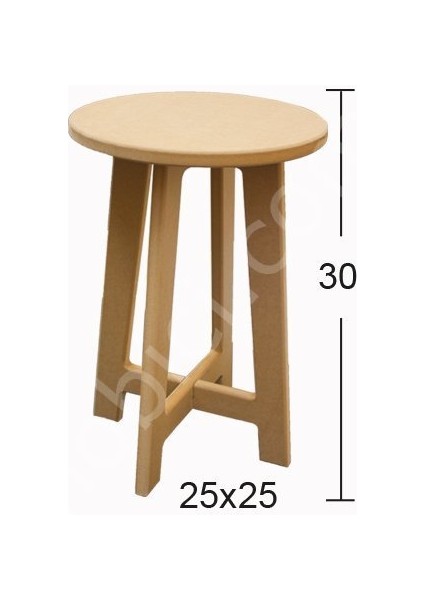Demonte Ahşap Tabure (Mdf) Obje Ib-10